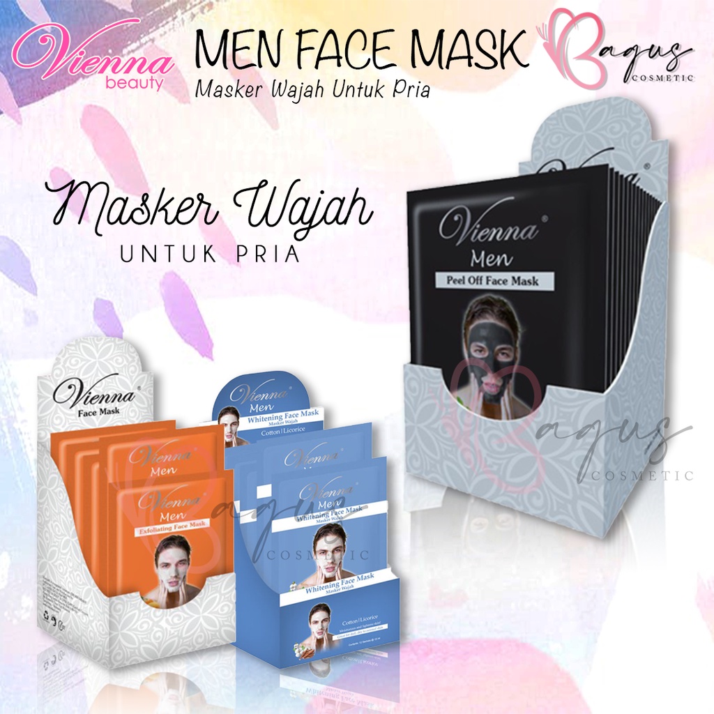 ⭐BAGUS⭐ (SACHET) VIENNA Men Face Mask | Masker Wajah Pria