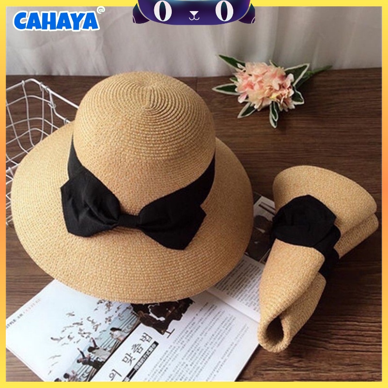 CAHAYA Topi Pantai Wanita Bunga Pelindung UV - Summerhat Pantai Import T75