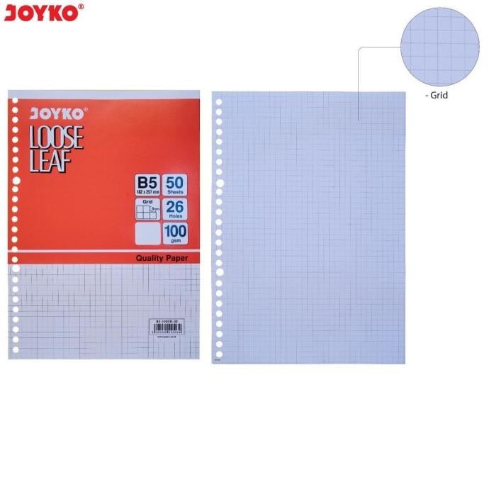 

langsung order saja] Joyko Kertas Binder Loose Leaf Grid Kotak 5x5mm B5 100Gsm 50 Sheet ORI