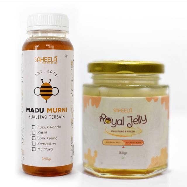 

Paket promil "pure royal jelly 180gr + madu murni saheela 340gr