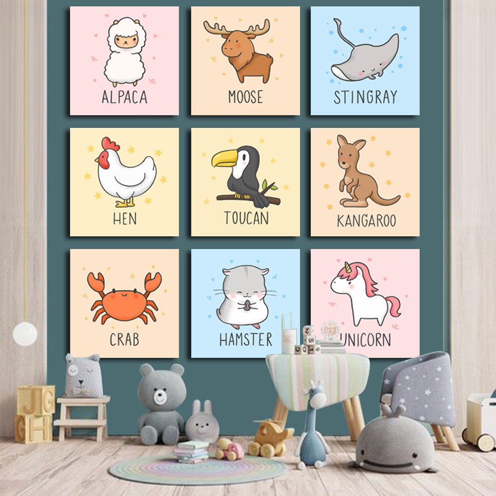 Hiasan Dinding Edukasi Anak Design Cute Animal pusatmode1234