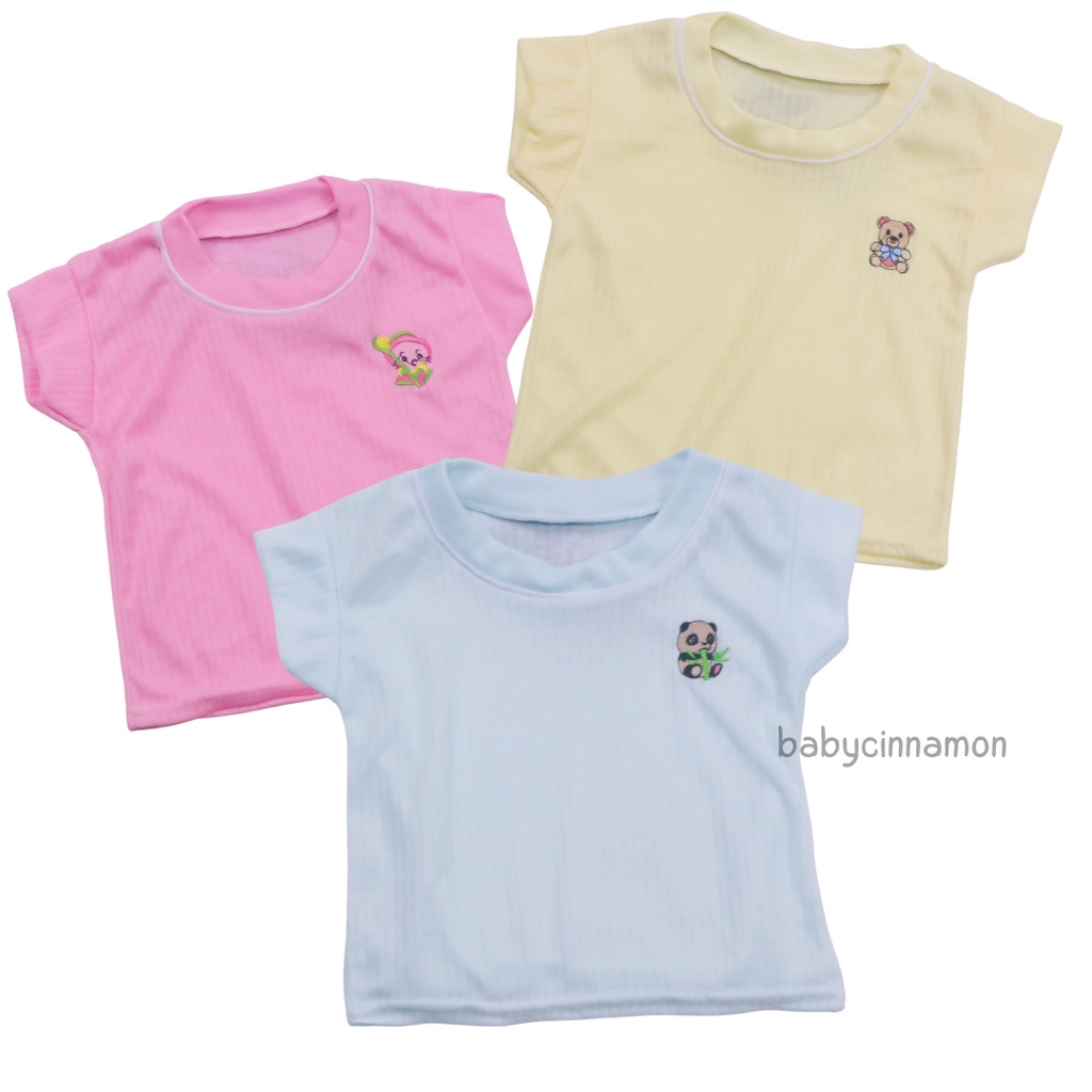 (SATUAN) Kaos Oblong Bayi 0-6 Bulan / SNI Baju Baby Perempuan Laki Pakaian Tidur Kado Bayi Murah