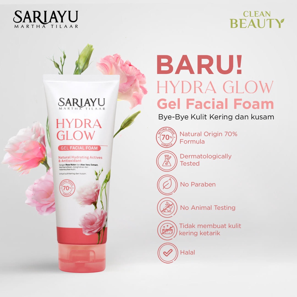 ★ BB ★  Sariayu Hydra Glow Gel Facial Foam 100gr - Sari Ayu