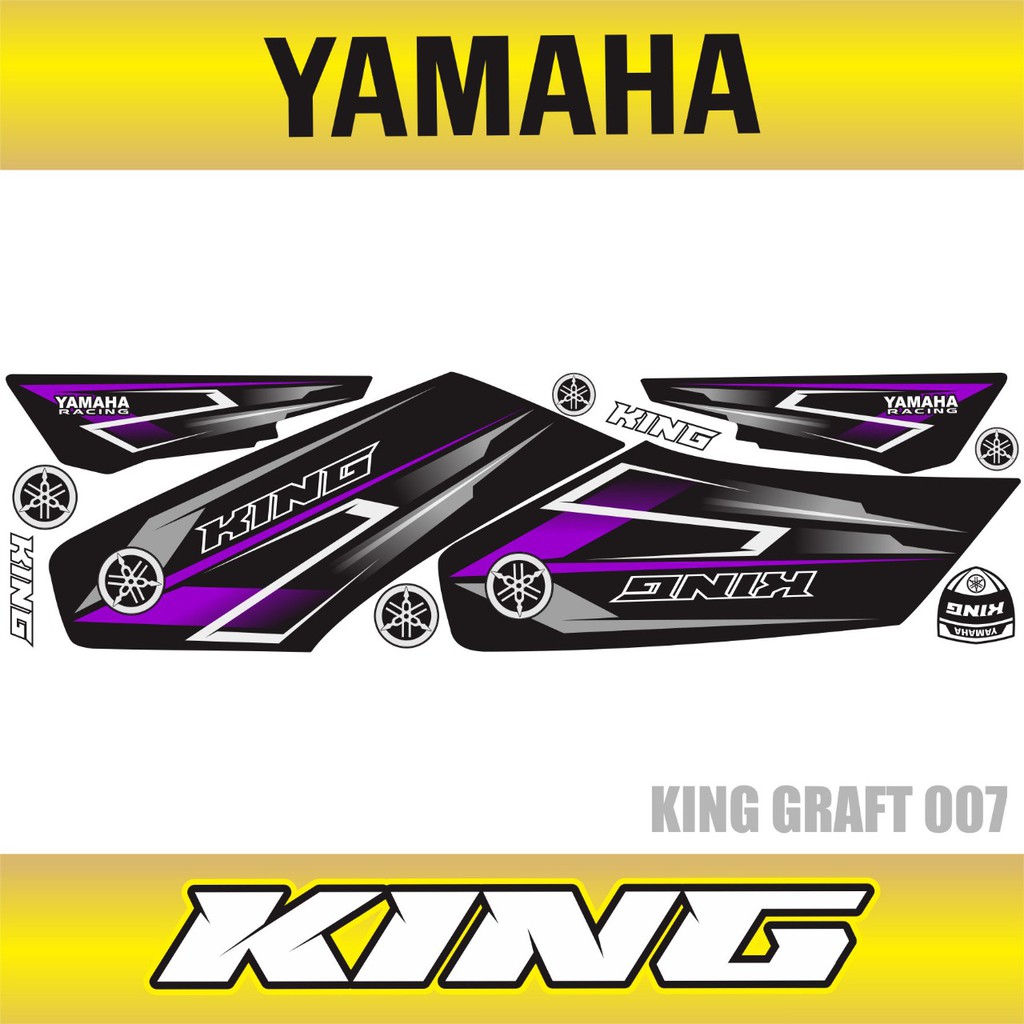 STRIPING YAMAHA RX KING VARIASI GRADASI UNGU 00701 @INDIGO01