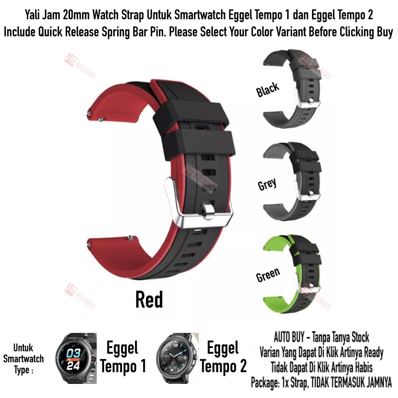 SSR Tali Jam Tangan 20mm Watch Strap Eggel Tempo 1 dan 2 - Rubber Silikon