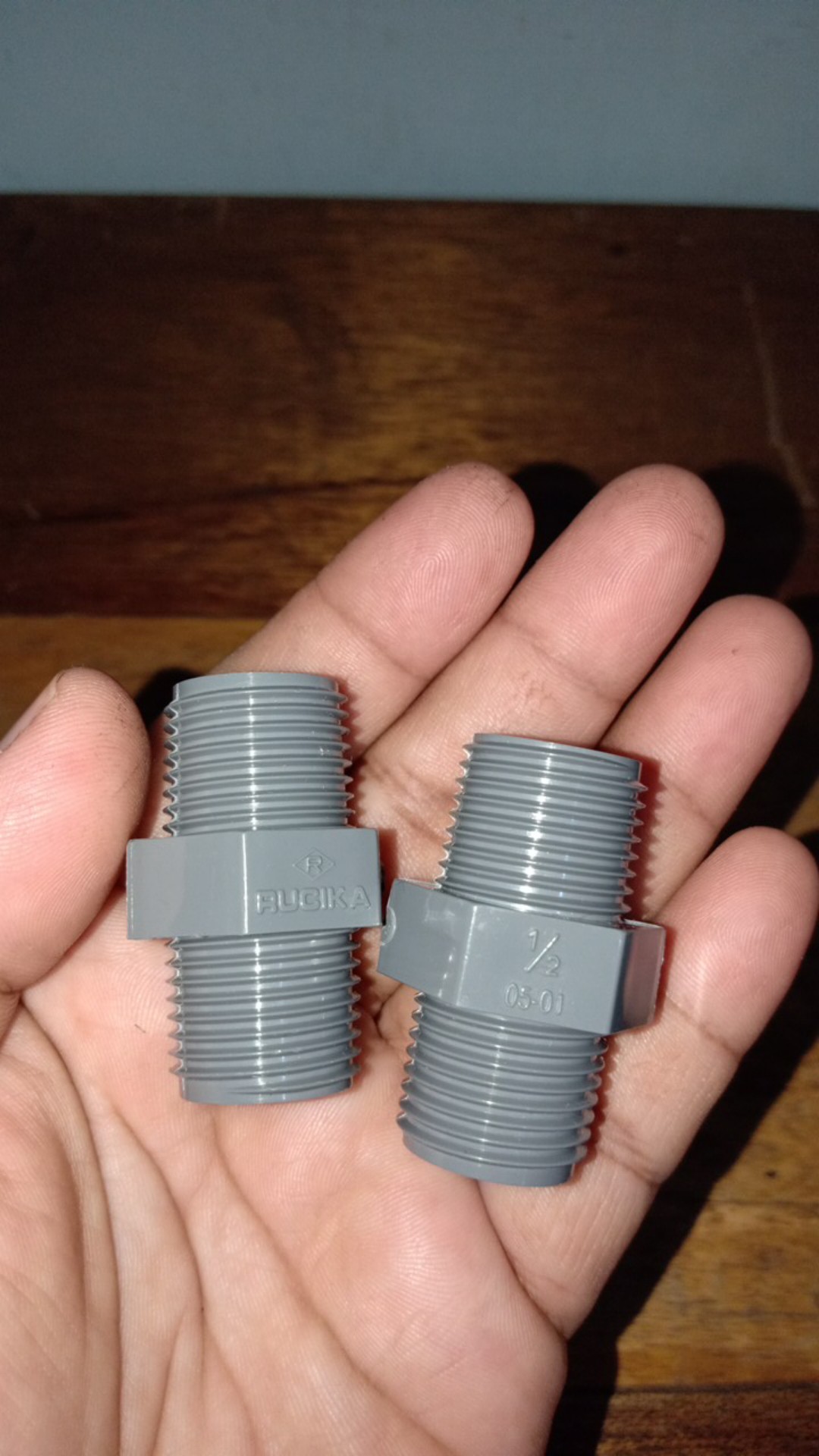 Double Neeple Pvc Aw Rucika  1/2