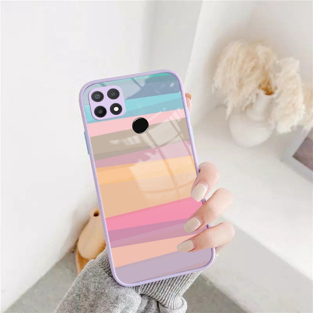 [SC187] Softcase Glass Kaca Ungu/Lilac Oppo A15/A15s - Case Oppo A15/A15s - Casing Hp Oppo A15/A15s 