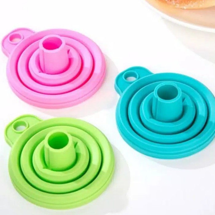 Corong Air Corong Cairan Silikon Fleksible Lipat Portable