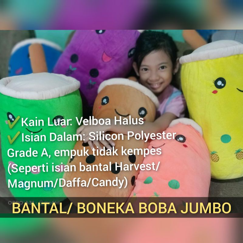 BONEKA/ BANTAL BOBA JUMBO KAIN VELBOA MOTIF BORDIR (BUKAN SABLON)