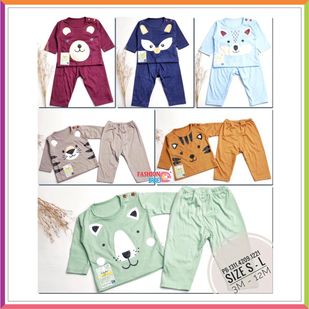 PETITE BEAR PIYAMA BASIC BABY ANIMAL PRINT | BAJU TIDUR ANAK CP PP ❤ Fashionbabies ❤