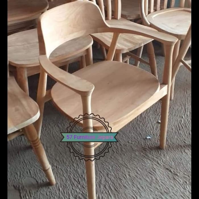 Kursi makan retro jati mentahan kursi cafe