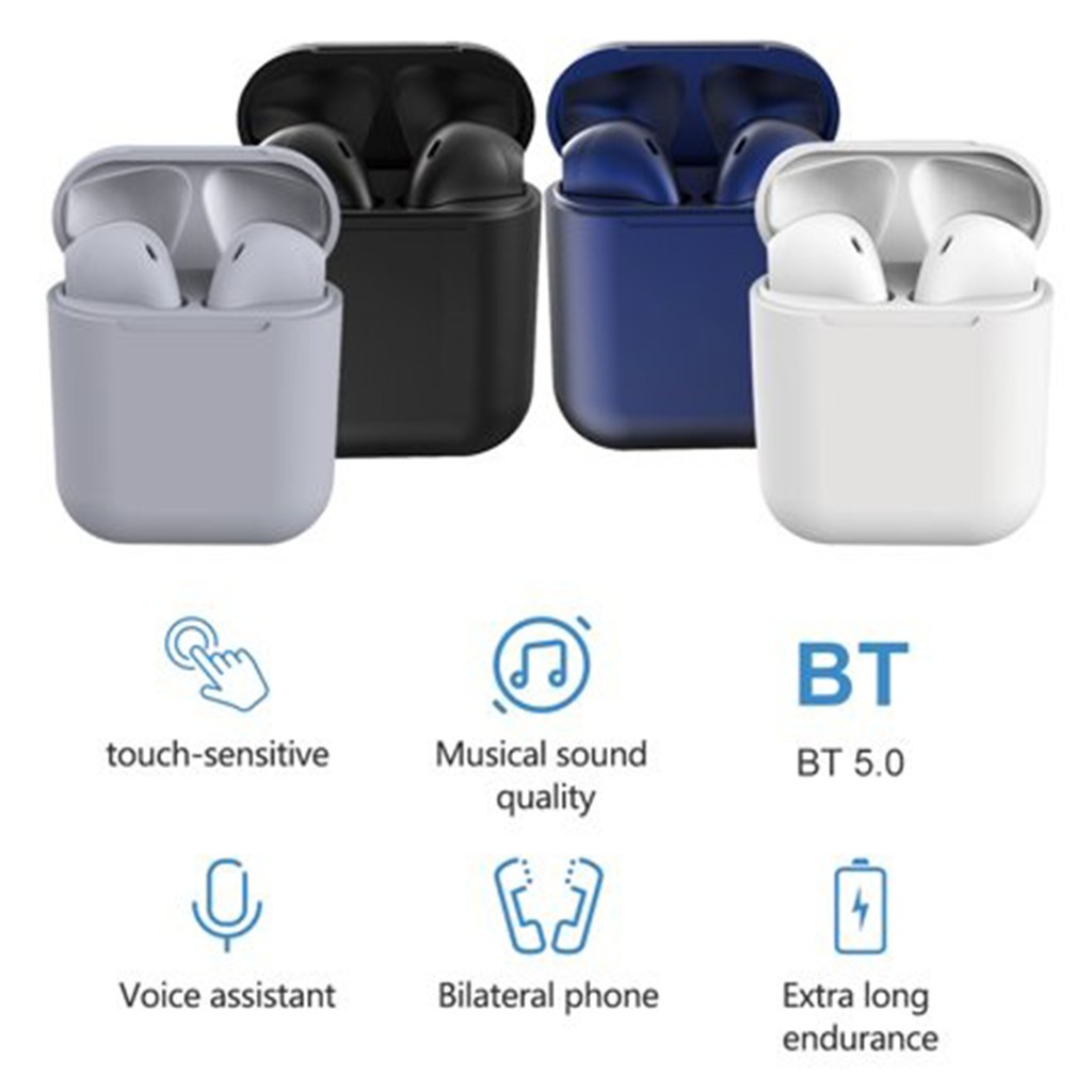 Headset Bluetooth  inpods 12 TWS Wireless Earphone Bluetooth 5.0 Warna Macaron inPods12