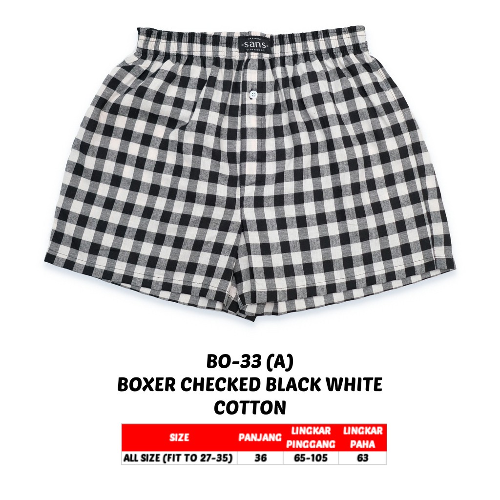 SANVANINA BO-33 Celana Boxer Unisex Checked | Celana Santai | Boxer Kotak Kotak