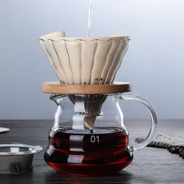 Teko Kaca / Teko Untuk Membuat Kopi / Coffee Server Glass 360ml / Teko Kopi Kaca Tahan Panas V60