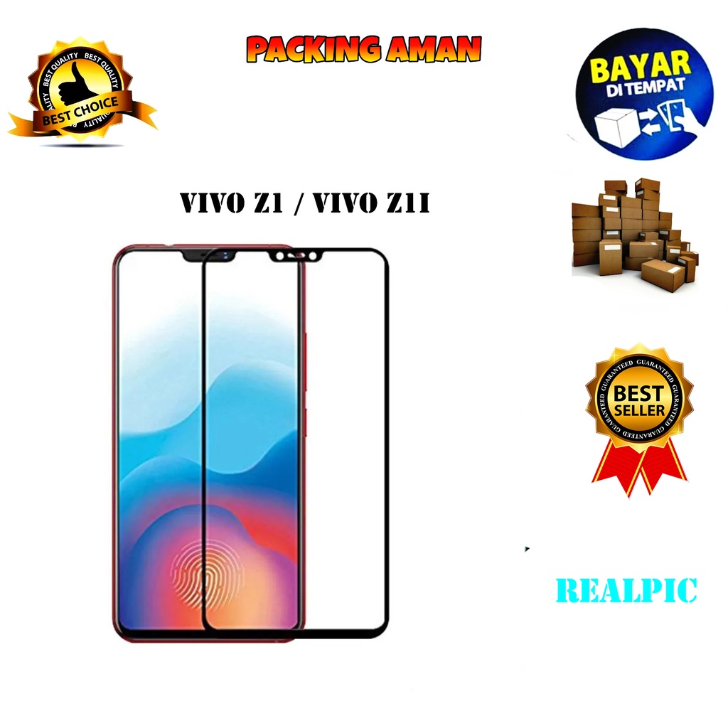 Tempered Glass Vivo Z1 / Vivo Z1i Full Cover / Full Screen Protector Anti Gores