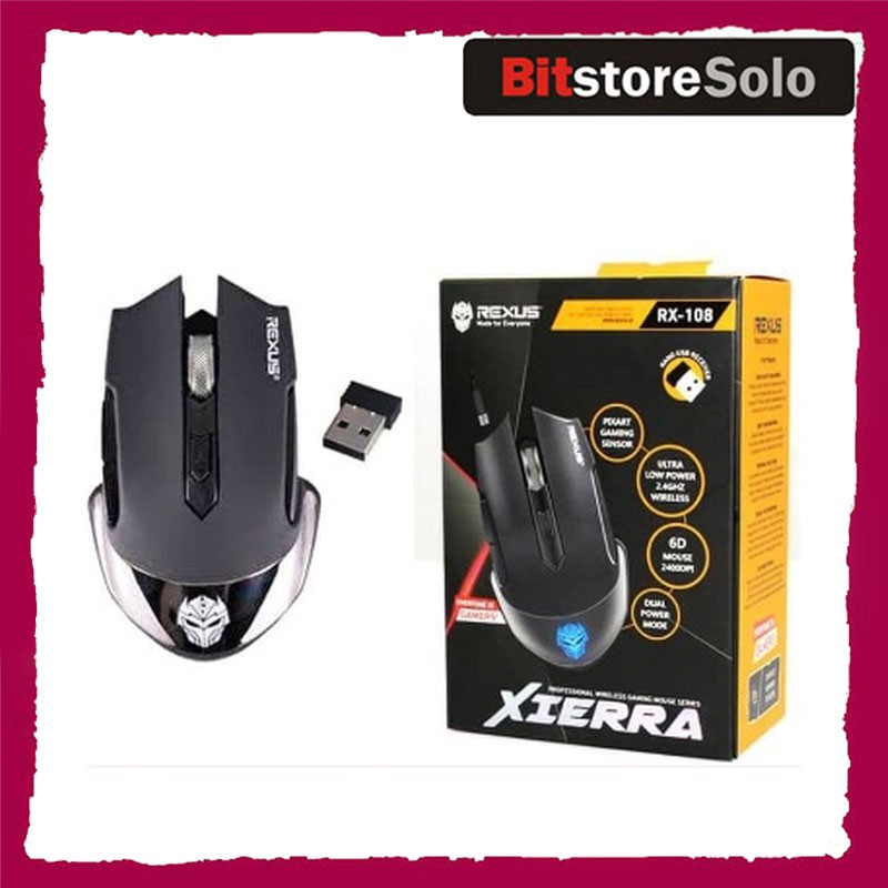 mouse gaming wireless rexus xierra recharger rx 108
