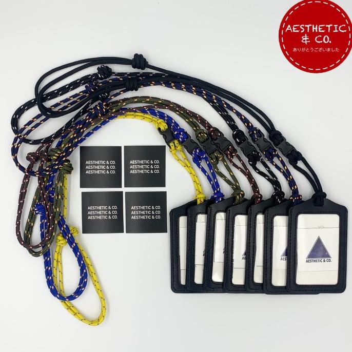 

HOTLIST Lanyard ID Card Name Tag Kulit Tali Paracord With Mini Buckle
