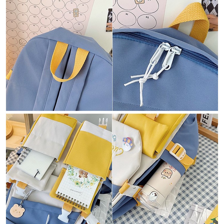 Mismi Cecile Bag - Tas Ransel Wanita Korea Cute Backpack Anak Sekolah Perempuan Stylish kualitas Import - 14C-5