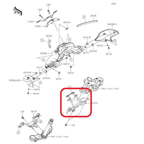 Braket Headlamp Kawasaki Z250SL Original, Ready Stock