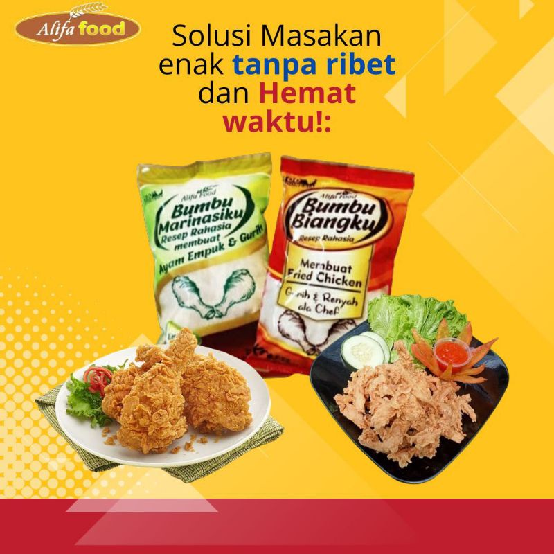 

Paket Bumbu Biangku 750 gr dan Marinasiku 250 gr ALIFA FOOD