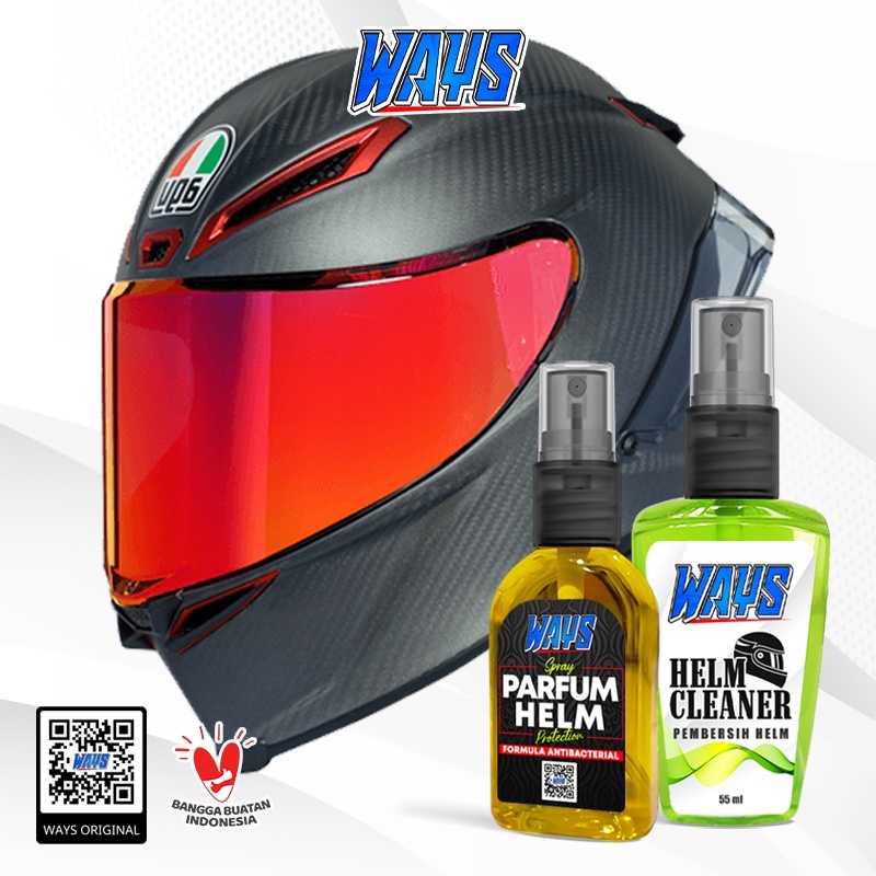 A017 | WAYS Pembersih Helm Body Visor Kaca - Parfum Pewangi Anti Bakteri Kuman Helmet Aksesoris Motor