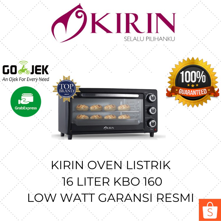 Kirin Oven Listrik Low Watt 16 Liter KBO 160 / Oven Kecil Mini / Daya Rendah / Hemat Listrik Murah