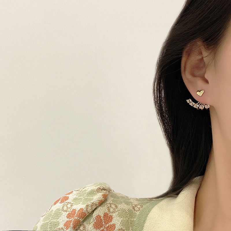 Anting Stud Zircon Berlian Bahan S925 Silver Needle Gaya Korea