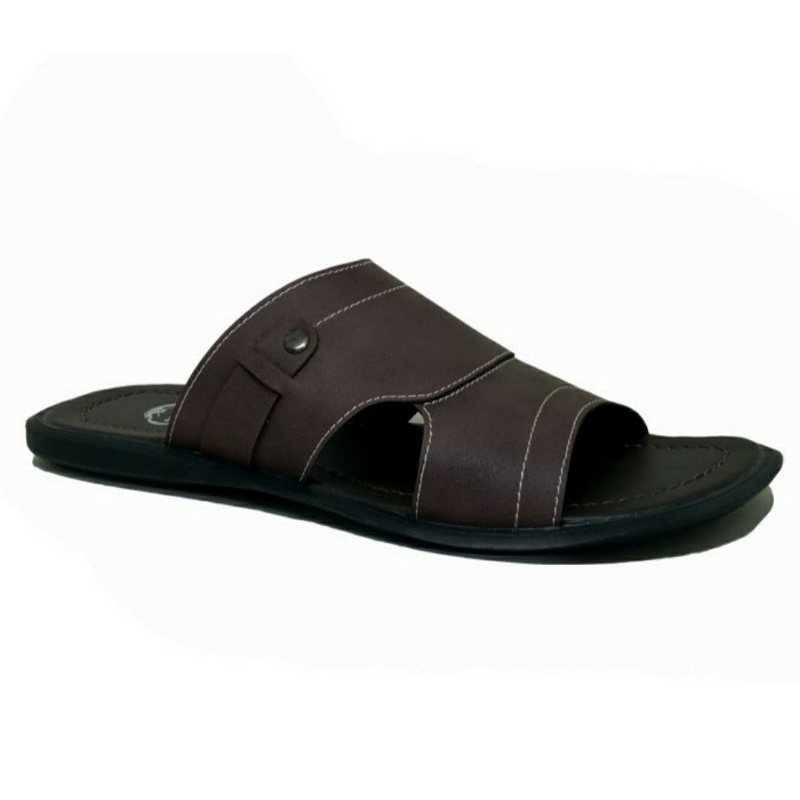 Sandal Slide Pria BIG SIZE 44-45-46-47 Sandal Casual Selop Pria Size BESAR JUMBO ORI, Cokelat