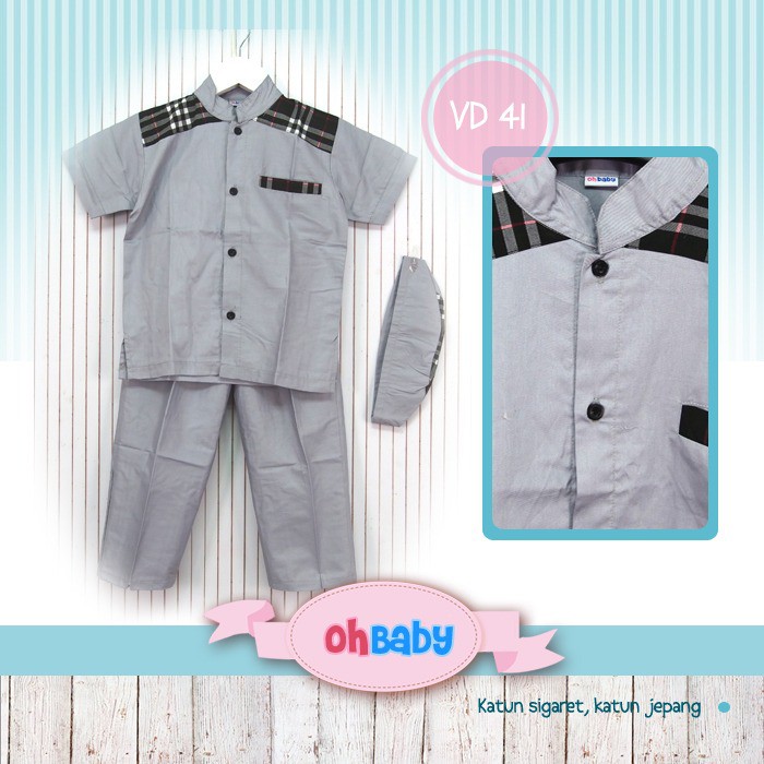 Koko Anak OhBaby VD41 Abu Couple Ayah Anak  - Oh Baby VD 41 Original Murah