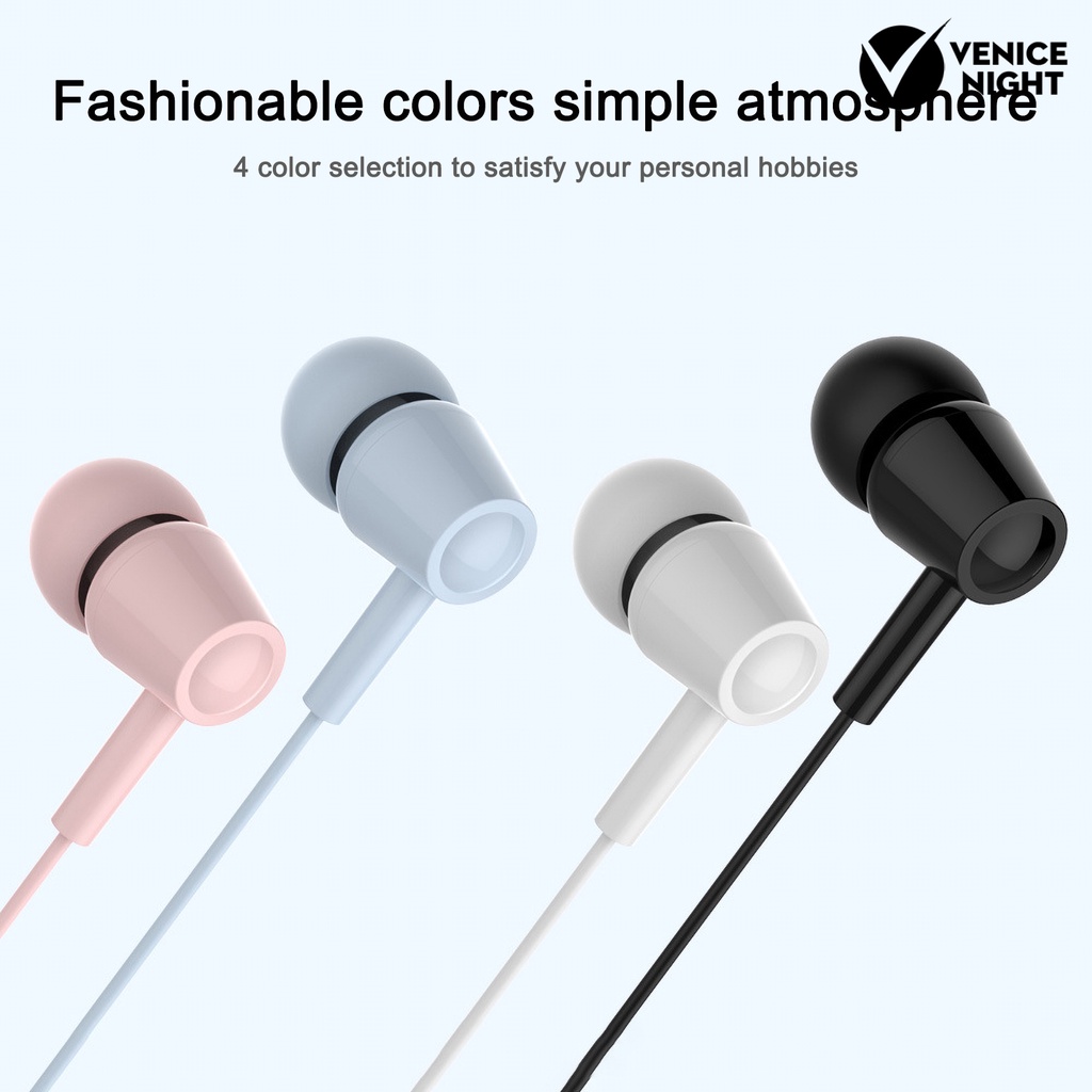 (VNEP) (Berkabel) Headset Earphone Kabel Jack 3.5mm Portable Universal Dengan Mic Subwoofer