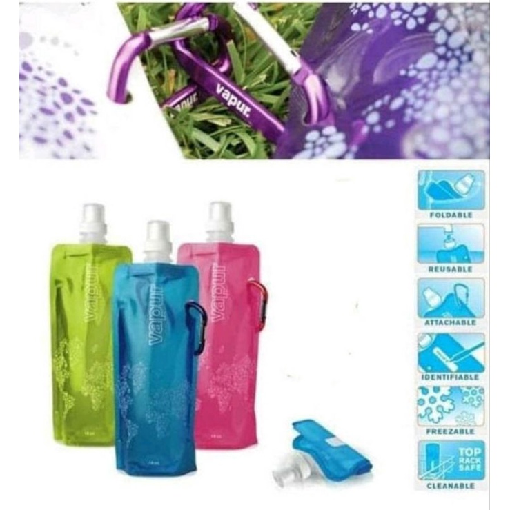 Vapur Polos Foldable Botol Air Minum Lipat Portable Souvenir Bottle