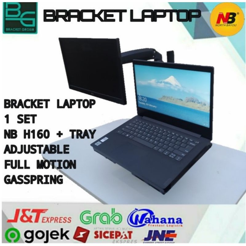 Bracket/Braket Laptop dan Monitor Jepit Meja North Bayou Max 30&quot;