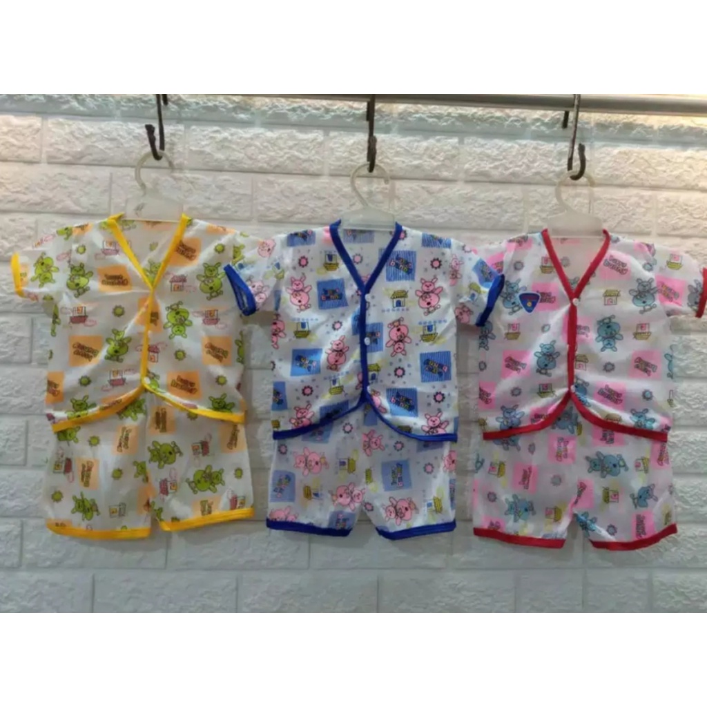 Setelan baju bayi lengan pendek/3 setel baju piyama bayi/ setelan piyama bayi baru lahir/ set baju bayi new born