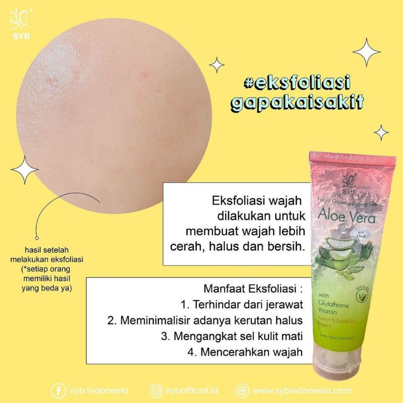 READY!! SYB SBY PEELING GEL ALOE VERA CHARCOAL MILK N SNAIL FACIAL GLOWING GLOW PEELING GEL