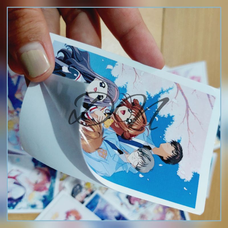 

isi 16 pcs stiker photo kertas sakura kinomoto sticker glossy karakter anime