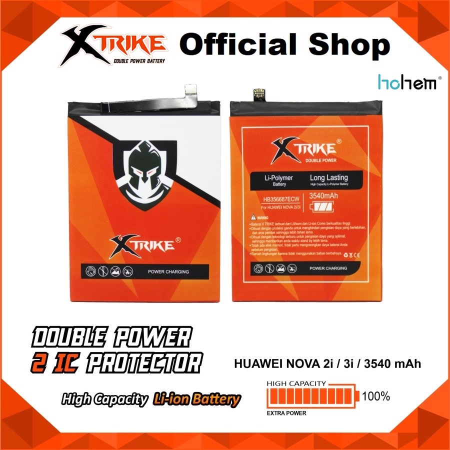 Baterai XTRIKE Double Power HB356687ECW Huawei Nova 2i 3i Nova 2 PLUS 2+ P30 Lite Mate 10 Lite Honor