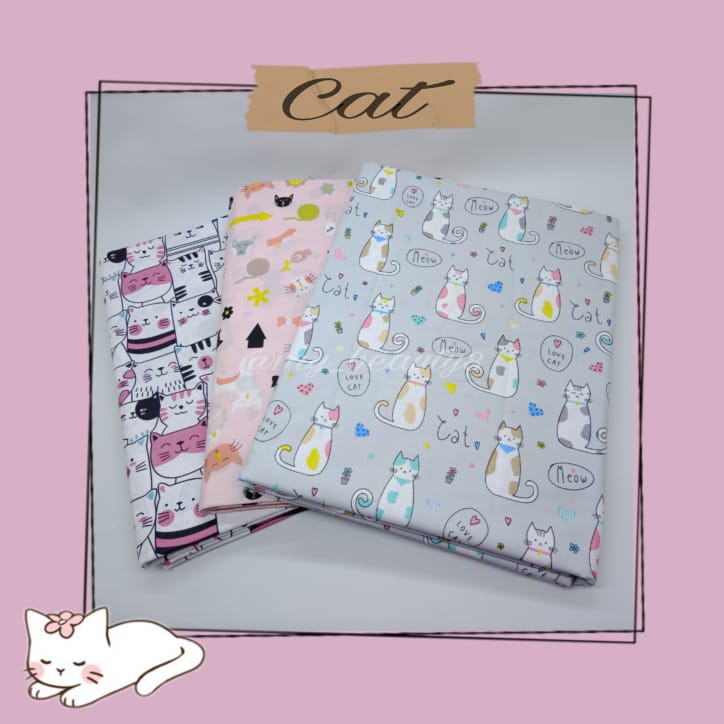 Kain Perca Katun Motif Cat