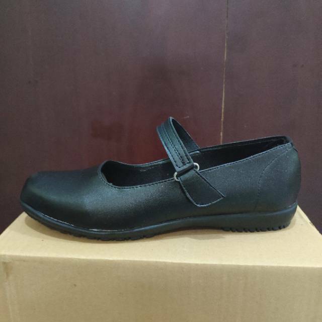 COD SEPATU PANTOFEL WANITA FORMAL KERJA PASKIBRA HITAM PANTOPEL BAHAN SINTETIS PREMIUM FLAT TERBARU