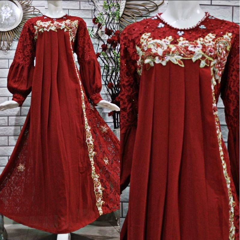 READY.!!! DRESS BROKAT BORDIR+PAYET MIX CERUTY