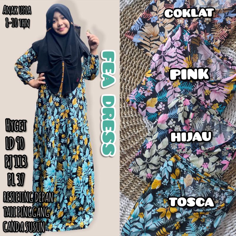 [Fashion Anak] FEEA DRESS ANAK | motif bunga canda susun