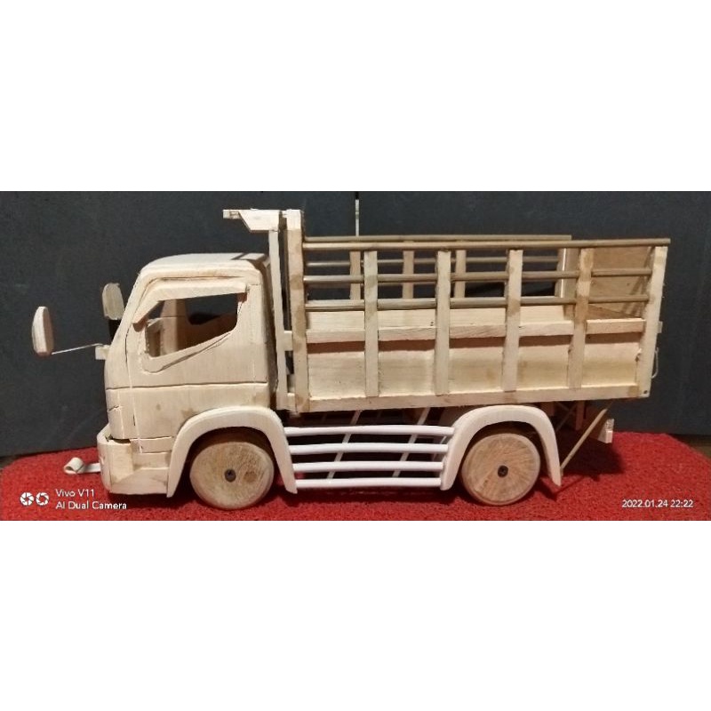 Miniatur Truk Engkel Mentahan Full Oleng Skala 14 Siap Muat Lok