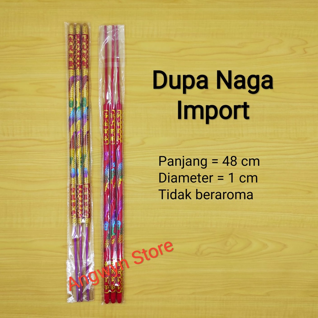 Dupa Hio Naga Impor 3 Batang Tawar - 48 Cm