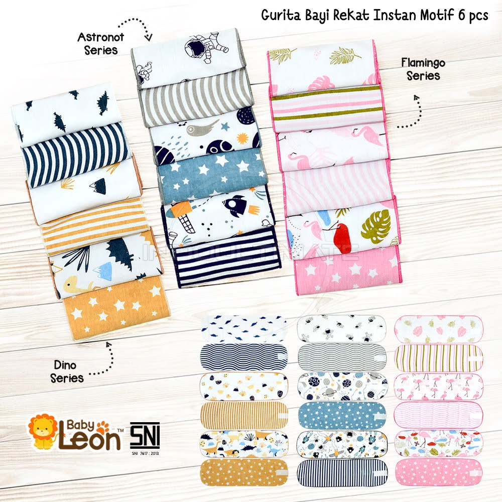 6in1 BABY LEON Gurita Instan Motif Gurita Rekat Bayi Baru Lahir GR-216