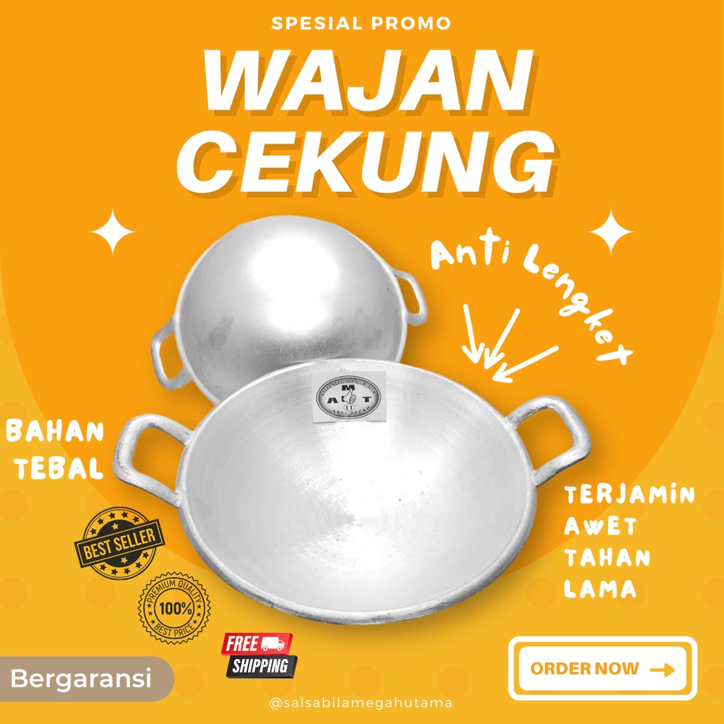 WJNCKG(2)59 - kuali katel wajan kenceng penggorengan wok cekung anti lengket NO 16 18  / wajan murah
