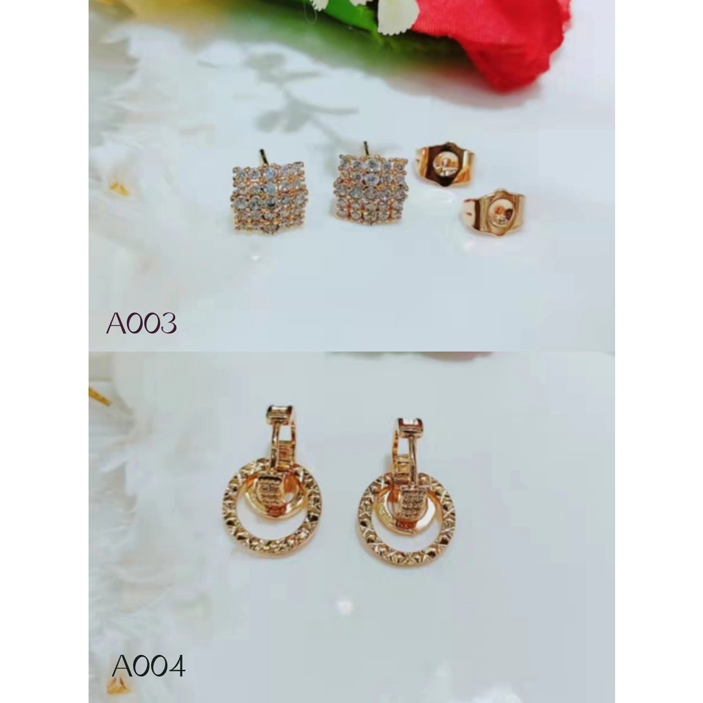 Anting xuping permata lapis emas 18k A003/004