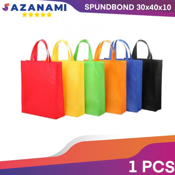 

SPUNDBOND GOODIE BAG 30 X 40 X 8 HANDLE TALI TAS KANTONG BELANJA