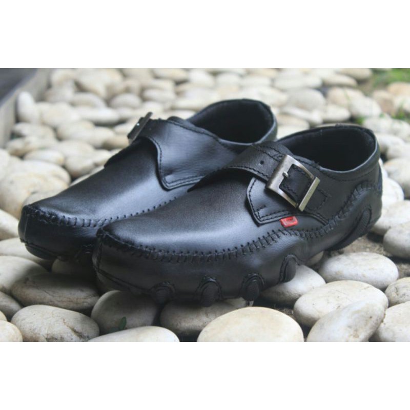 ZAMORRANO - BLACK MASTER | Sepatu Formal Kasual Santai Pria Kulit Asli Belt Sabuk Sol Tanam Kerja