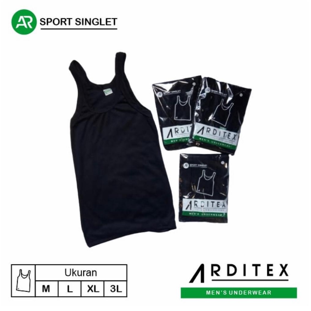 SINGLET ARDITEX - Pria dewasa  - BLACK ONLY