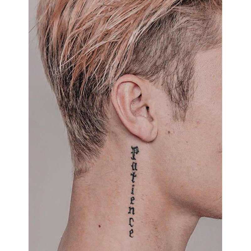 Tato Temporer Tato Justin Bieber Patience Stiker Tato Minimalis - SANTUL1