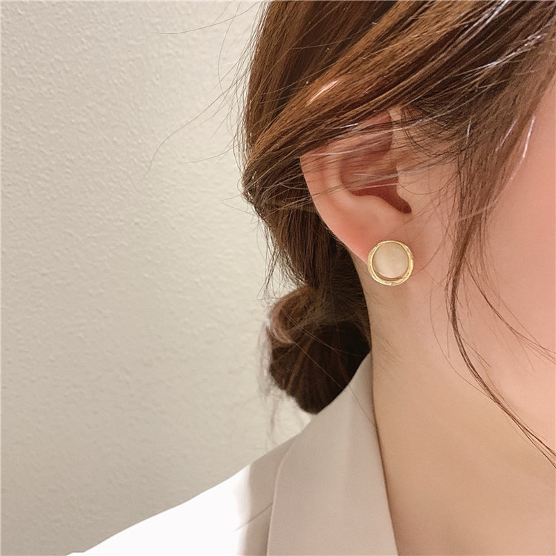 Sepasang Anting Tusuk Silver Needle 925 Hias Berlian Zirkon Dapat Disesuaikan Gaya Korea Untuk Perempuan